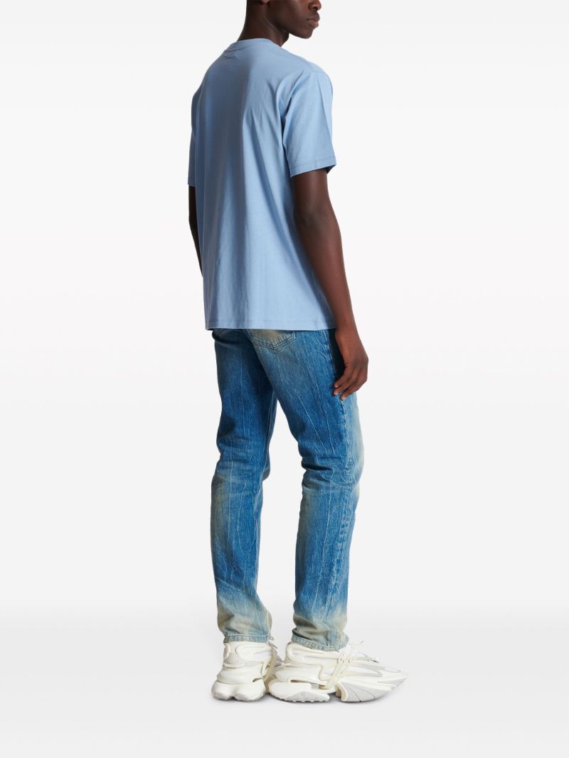 Blue Logo-print Organic Cotton T-shirt