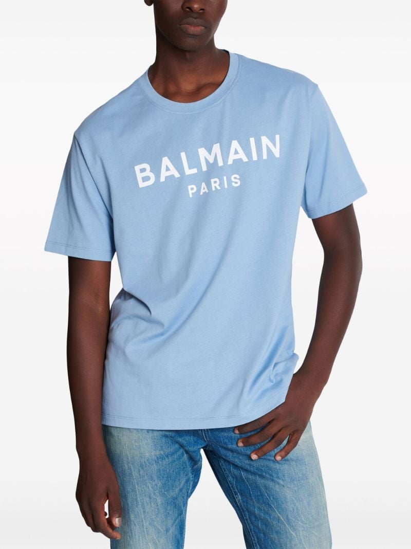 Blue Logo-print Organic Cotton T-shirt