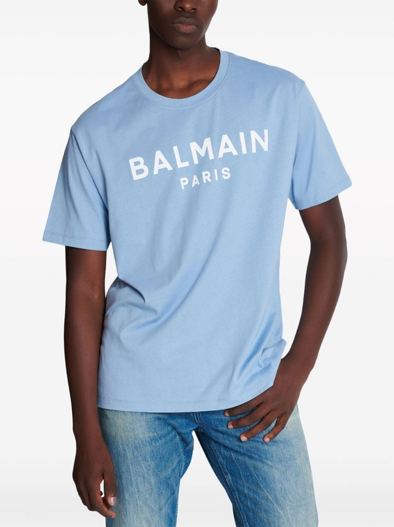 Blue Logo-print Organic Cotton T-shirt