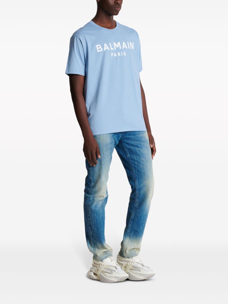 Blue Logo-print Organic Cotton T-shirt