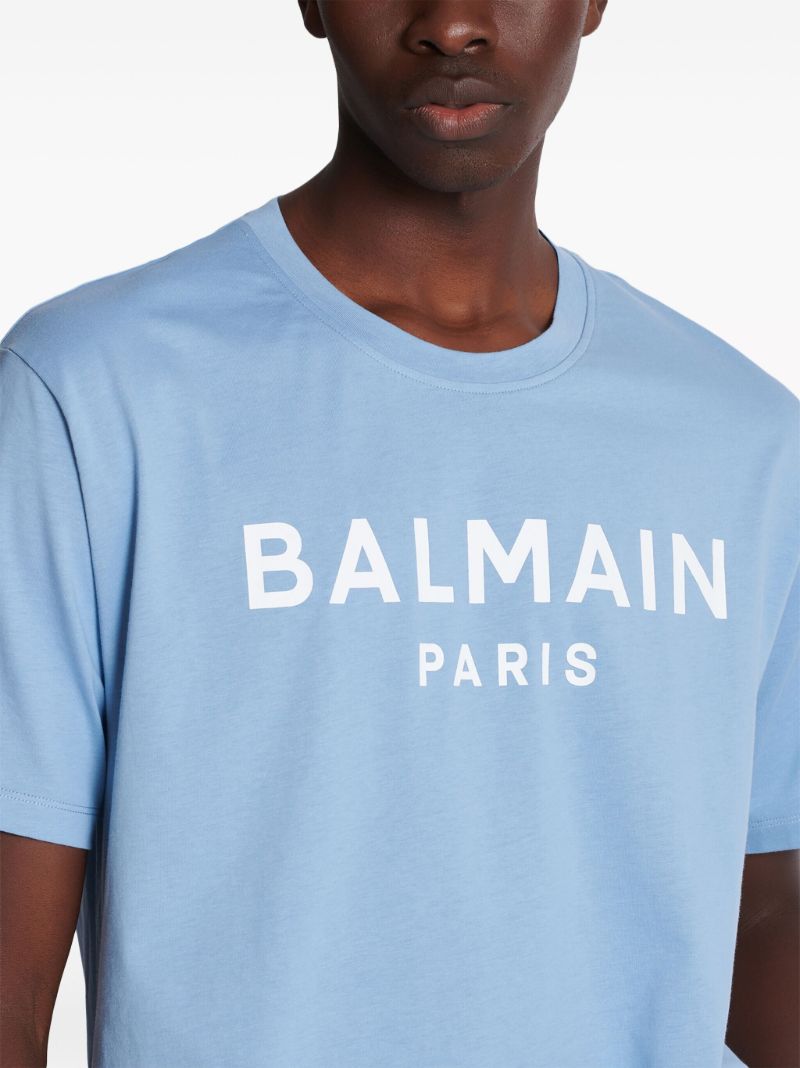 Blue Logo-print Organic Cotton T-shirt