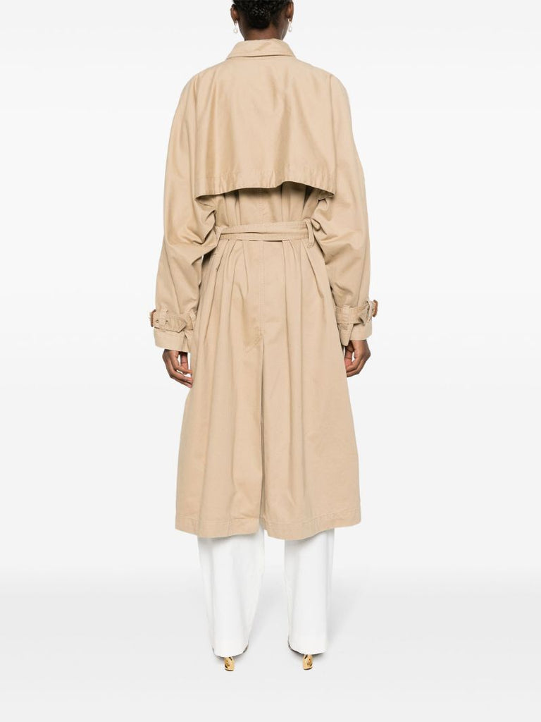 Neutral Double Breasted Trench Coat