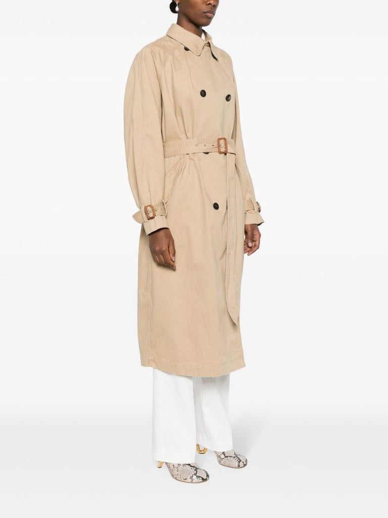 Neutral Double Breasted Trench Coat