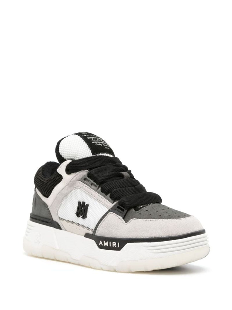 White Ma-1 Panelled Leather Sneakers