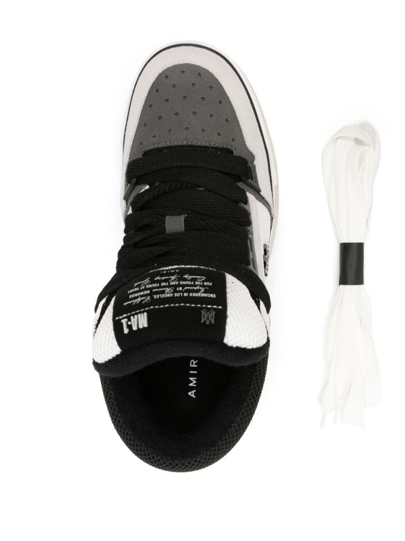 White Ma-1 Panelled Leather Sneakers