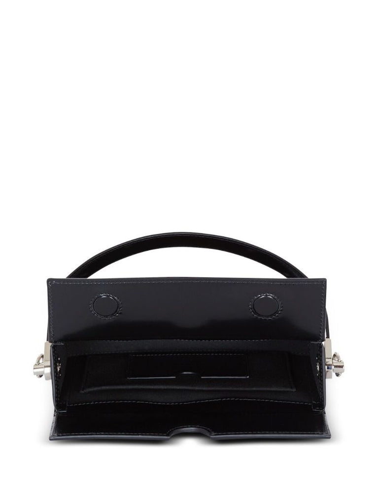 Black Radio Leather Shoulder Bag