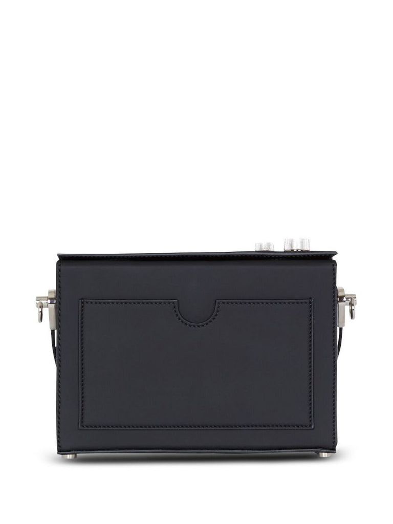 Black Radio Leather Shoulder Bag