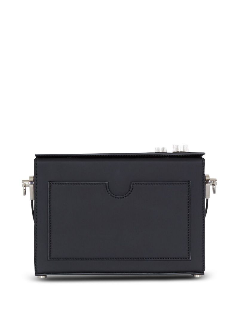 Black Radio Leather Shoulder Bag