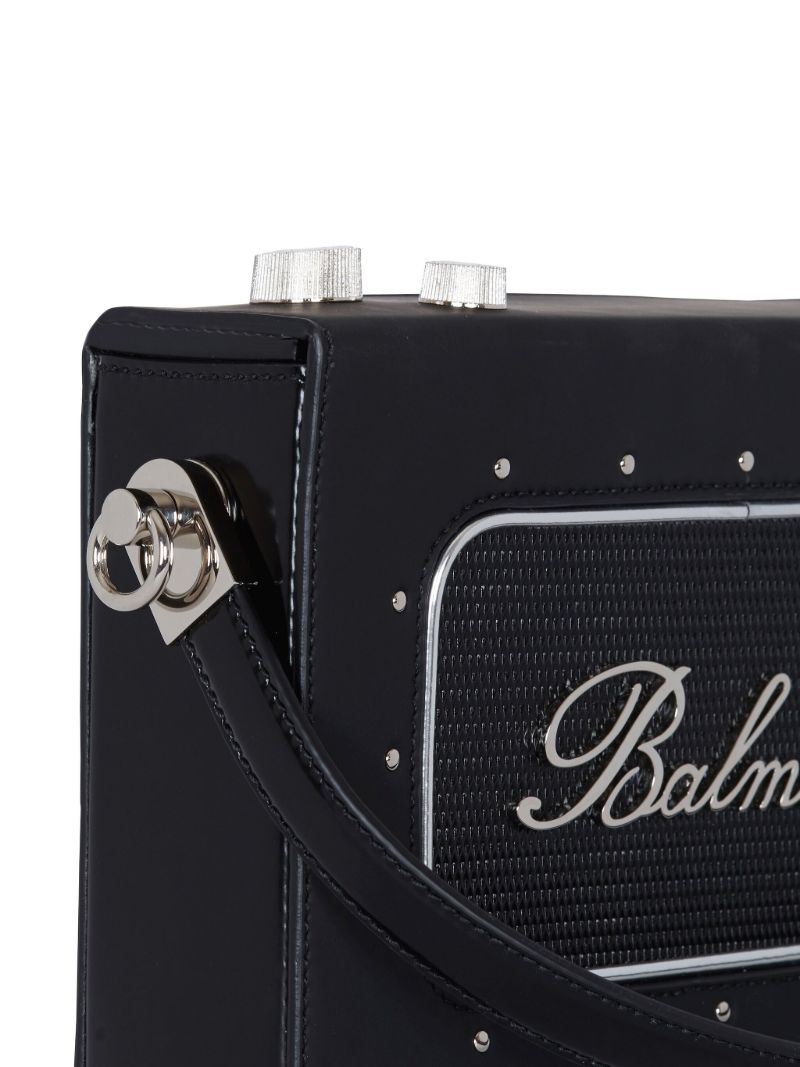Black Radio Leather Shoulder Bag