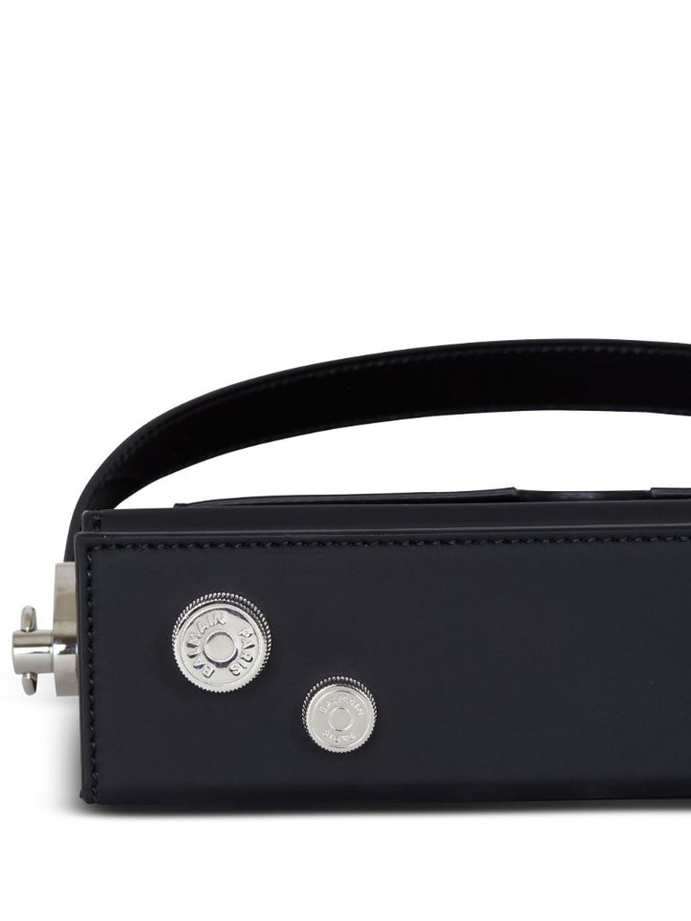 Black Radio Leather Shoulder Bag
