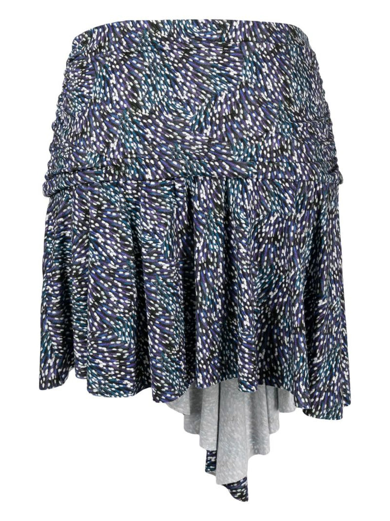 Blue Juliany Spot-print Mini Skirt