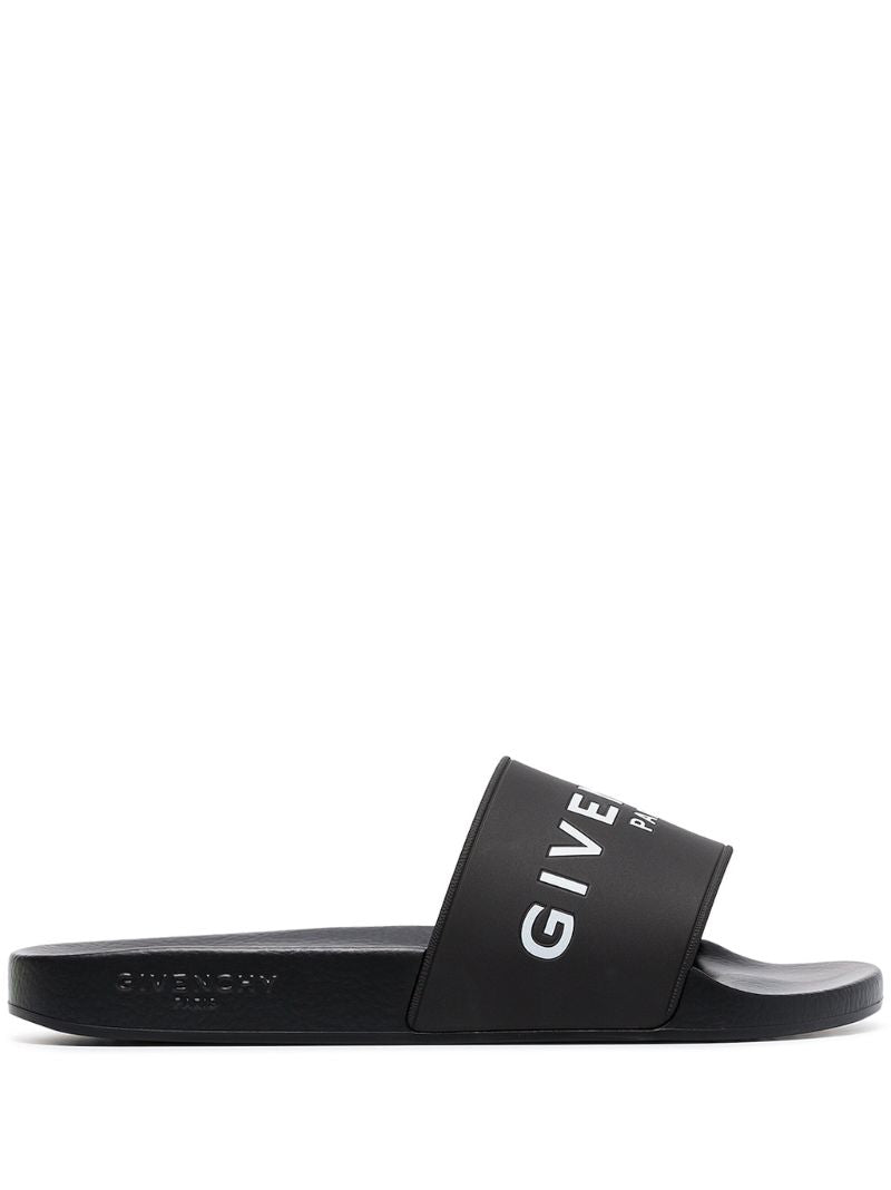 Black Logo-print Slides