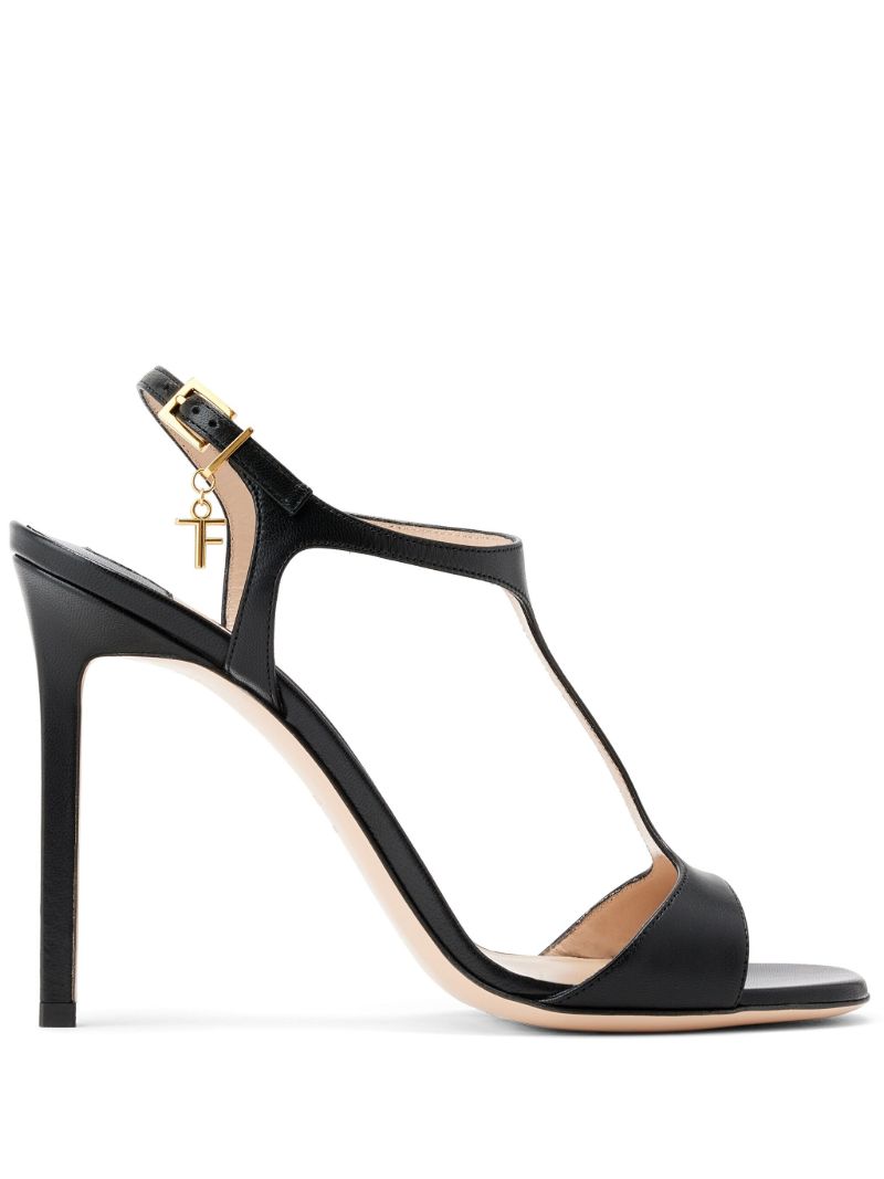 Black Angelina 105 Leather Sandals