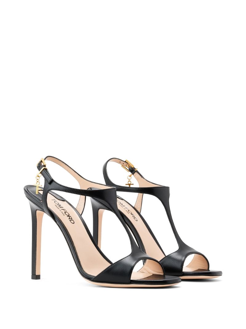 Black Angelina 105 Leather Sandals