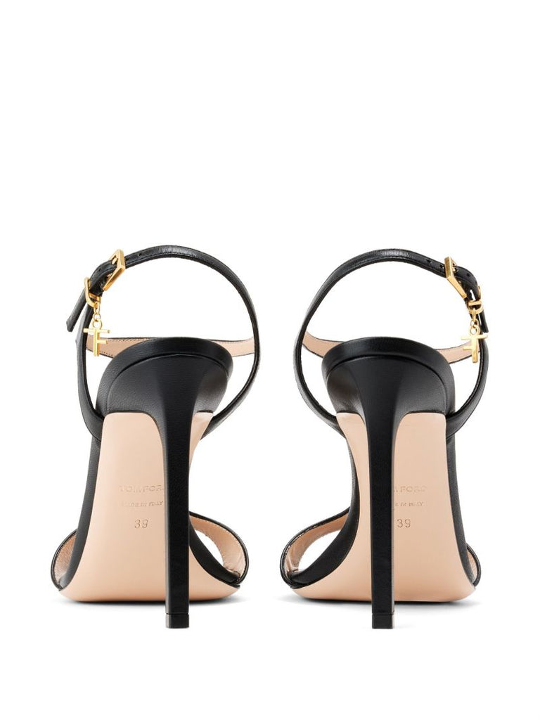 Black Angelina 105 Leather Sandals