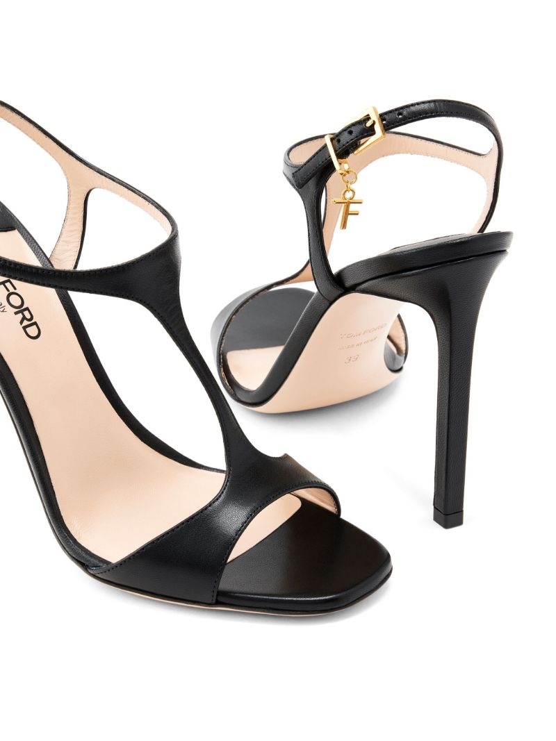 Black Angelina 105 Leather Sandals