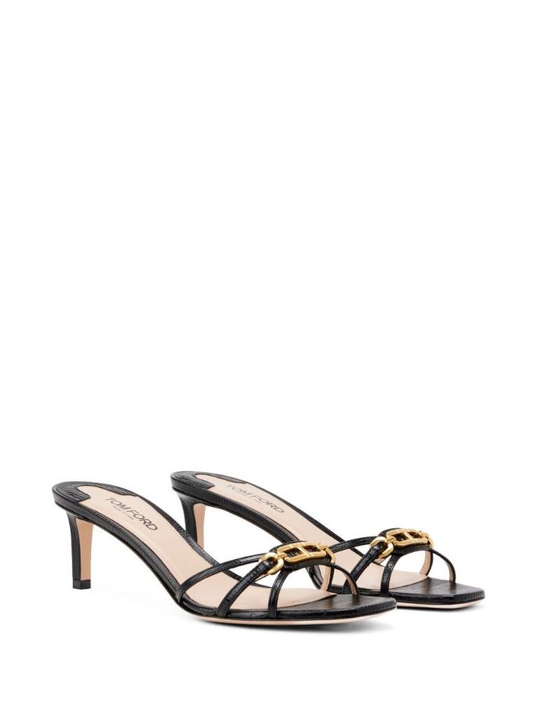 Black Whitney 55 Leather Mules