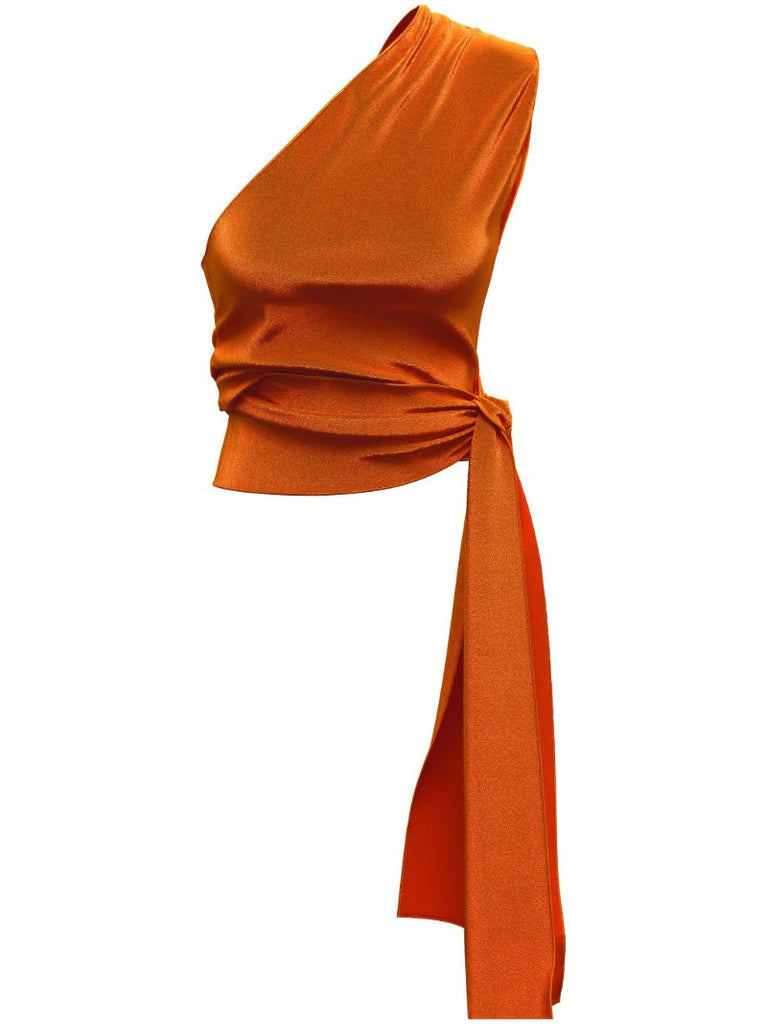 Orange the Wrap Draped Top