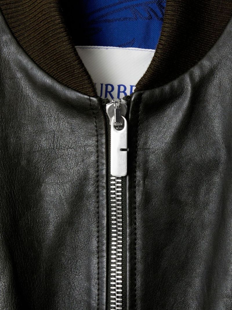 Black Leather Bomber Jacket