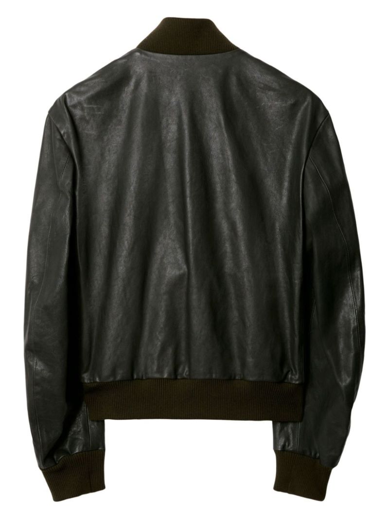 Black Leather Bomber Jacket