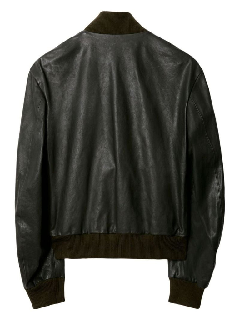 Black Leather Bomber Jacket