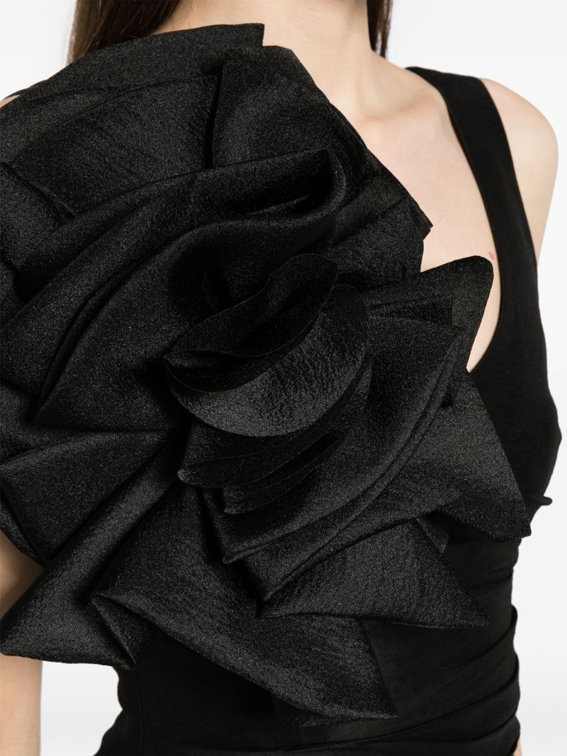 Black Energy Floral-appliquÃ_x0083_Â© Mini Dress