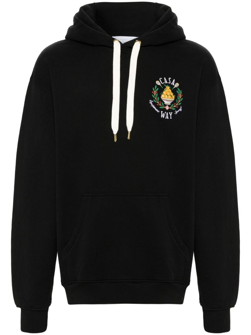 Black Equipement Sportif-embroidered Hoodie