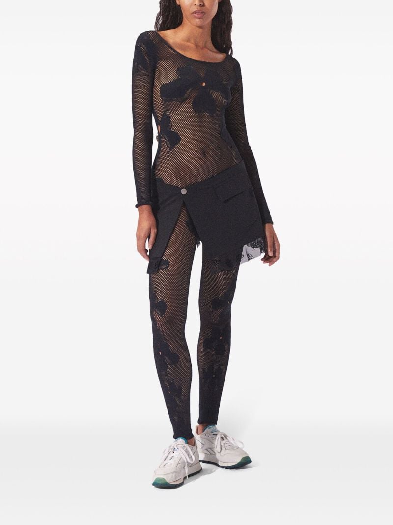 Black Monogram Semi-sheer Jumpsuit