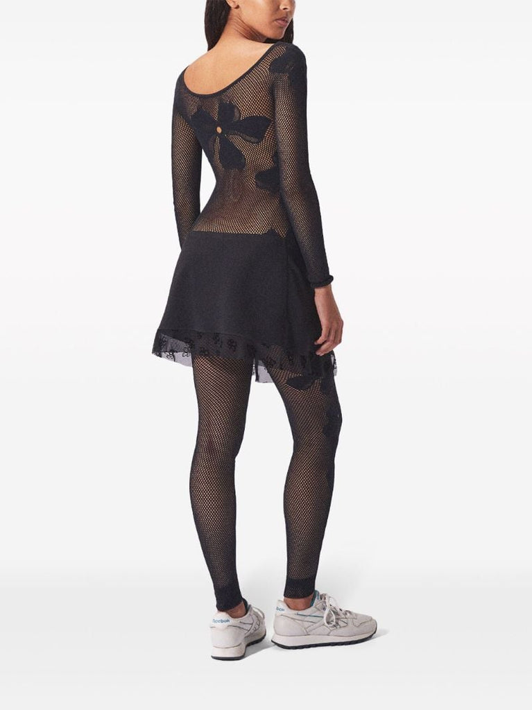 Black Monogram Semi-sheer Jumpsuit