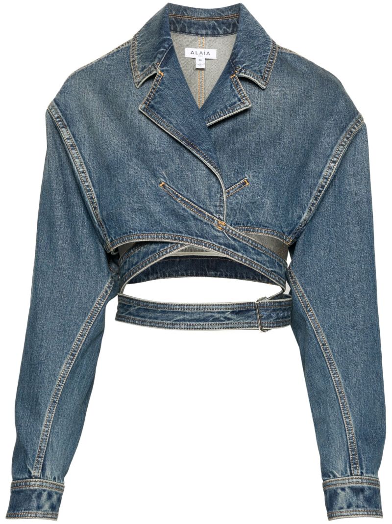 Blue Cropped Denim Jacket