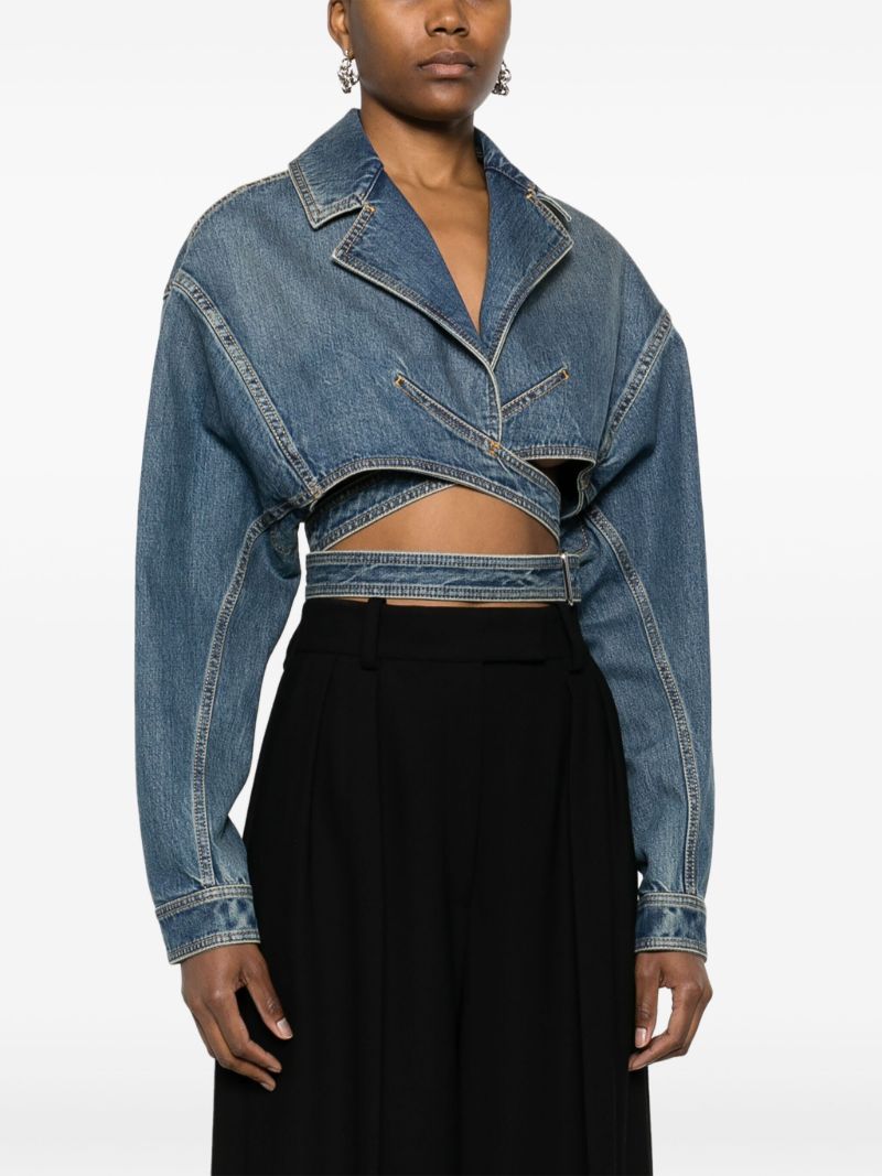 Blue Cropped Denim Jacket