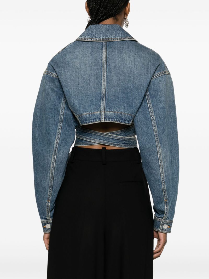 Blue Cropped Denim Jacket