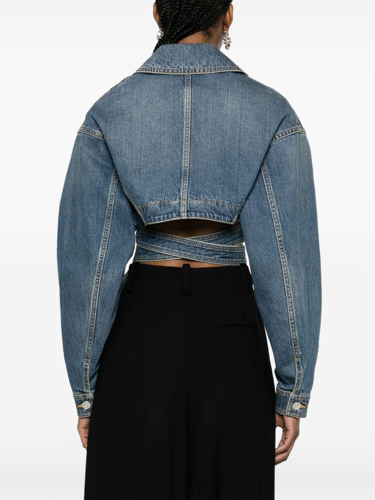 Blue Cropped Denim Jacket