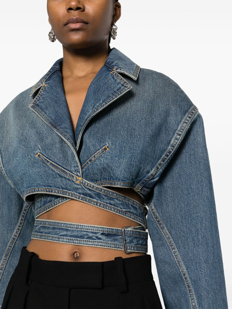 Blue Cropped Denim Jacket