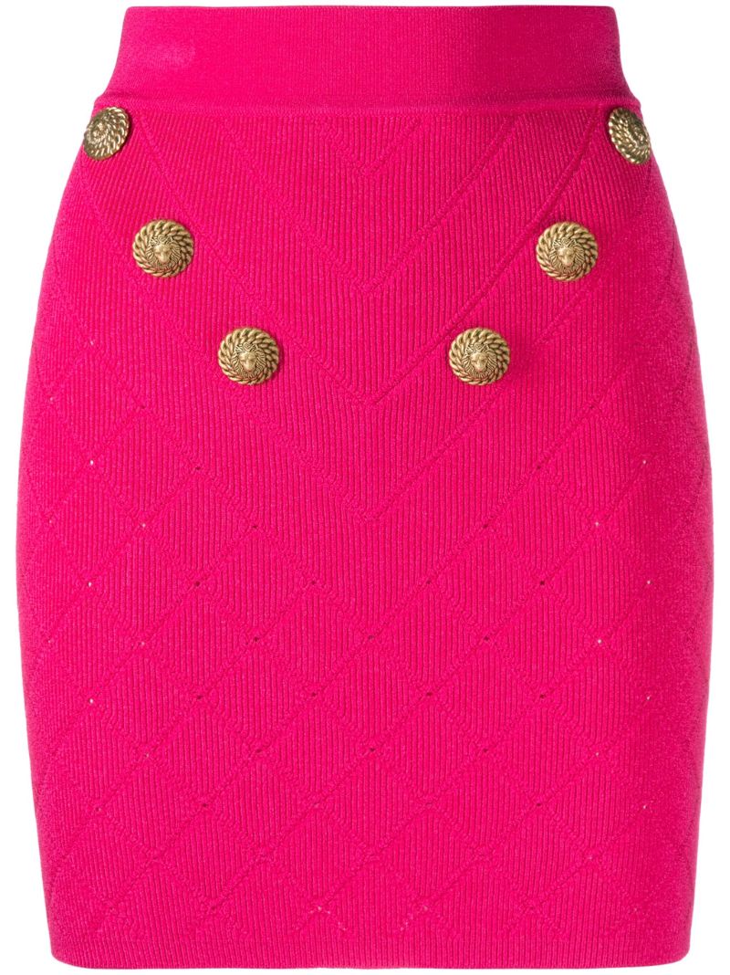 Pink Ribbed Mini Skirt