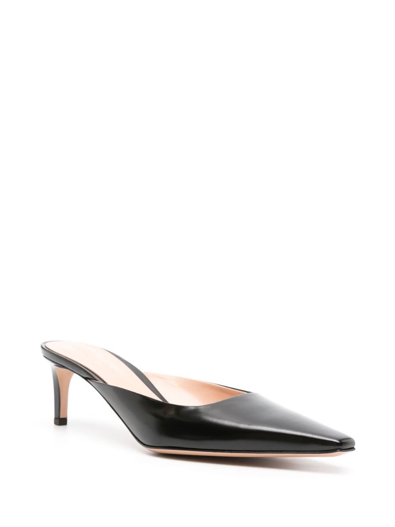 Black 55mm Leather Pumps