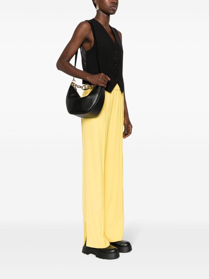 Black Vlogo Moon Small Leather Shoulder Bag