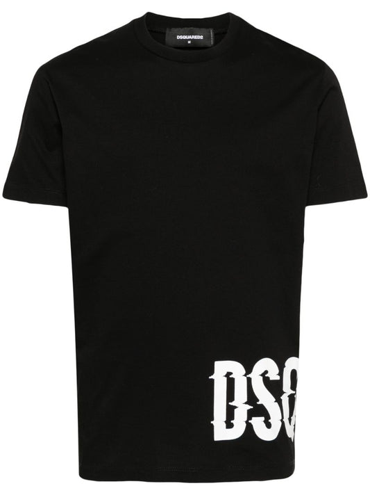 Black Logo-print Cotton T-shirt