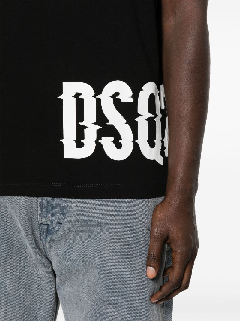 Black Logo-print Cotton T-shirt