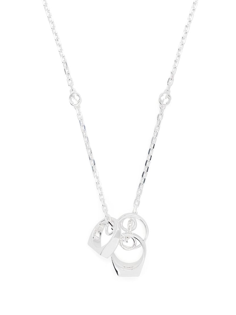 Sterling Silver Diagonal Interlocking G Necklace