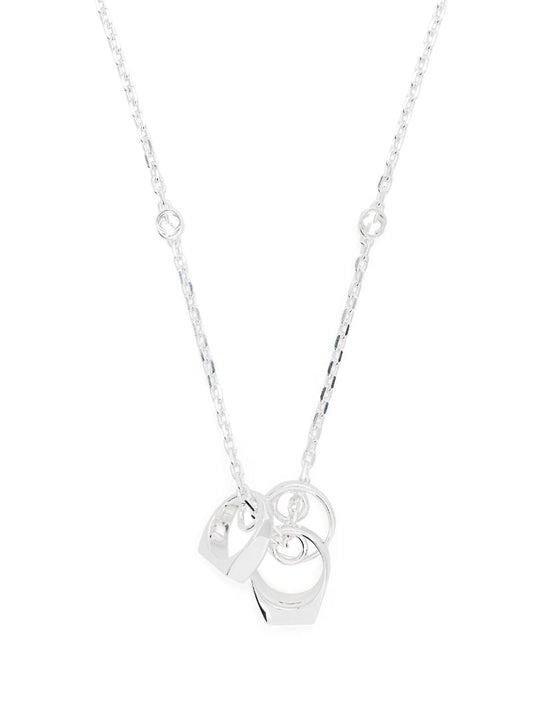 Sterling Silver Diagonal Interlocking G Necklace