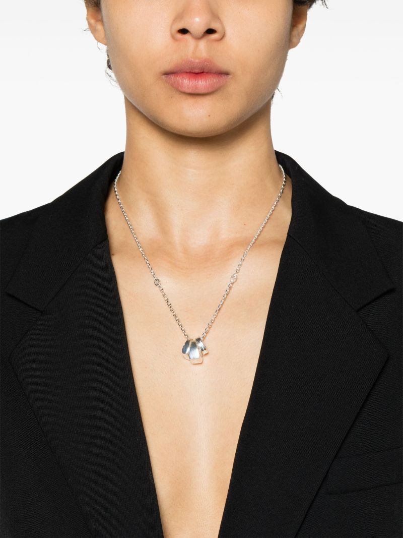 Sterling Silver Diagonal Interlocking G Necklace