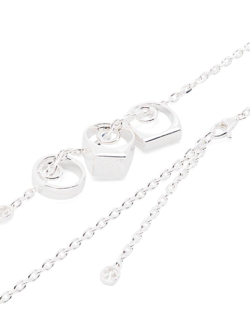 Sterling Silver Diagonal Interlocking G Necklace