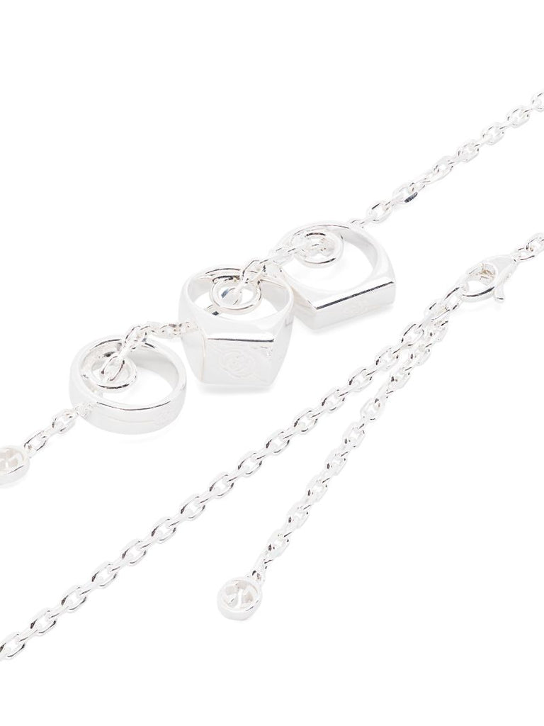 Sterling Silver Diagonal Interlocking G Necklace