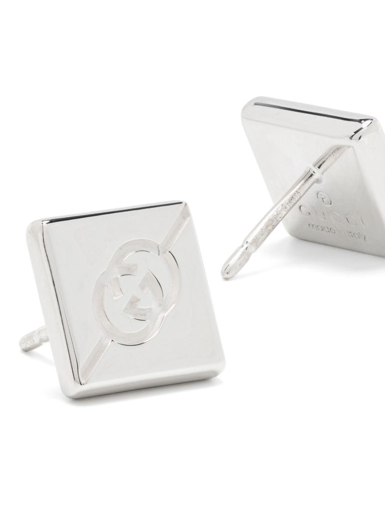 Sterling Silver Interlocking G Stud Earrings