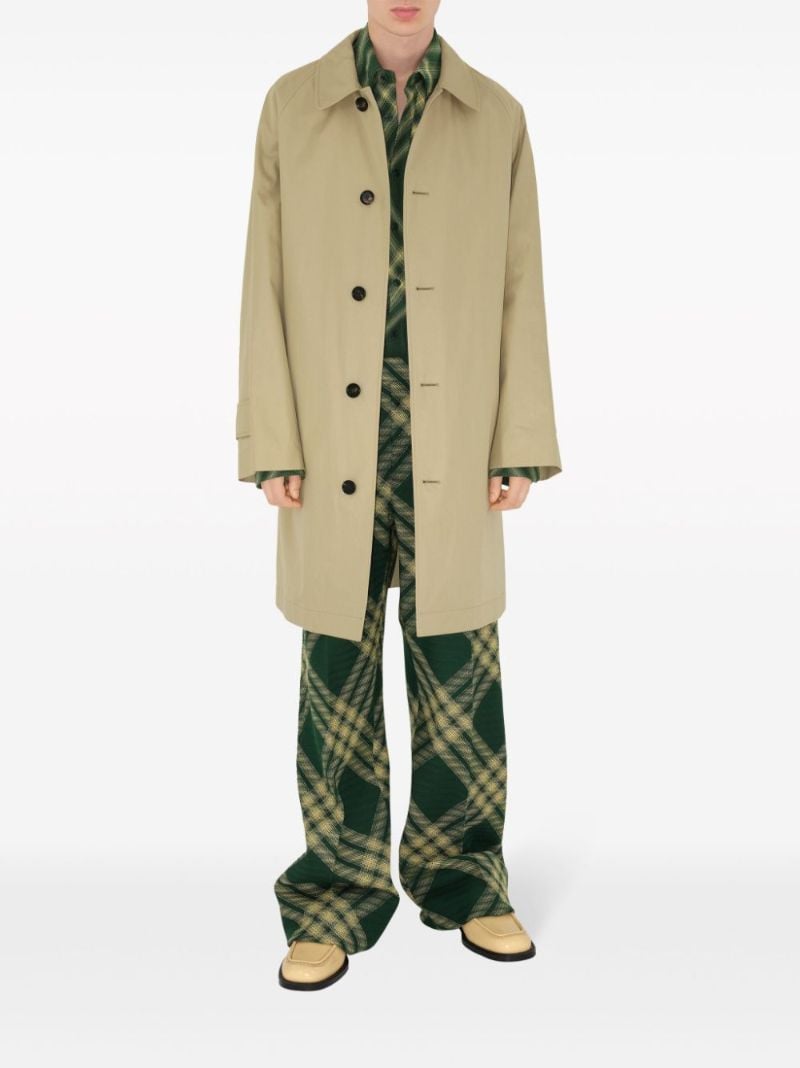 Neutral Single-breasted Gabardine Coat