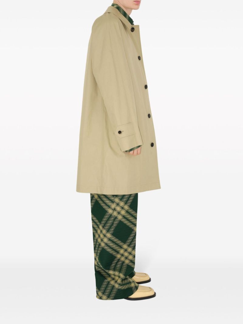 Neutral Single-breasted Gabardine Coat