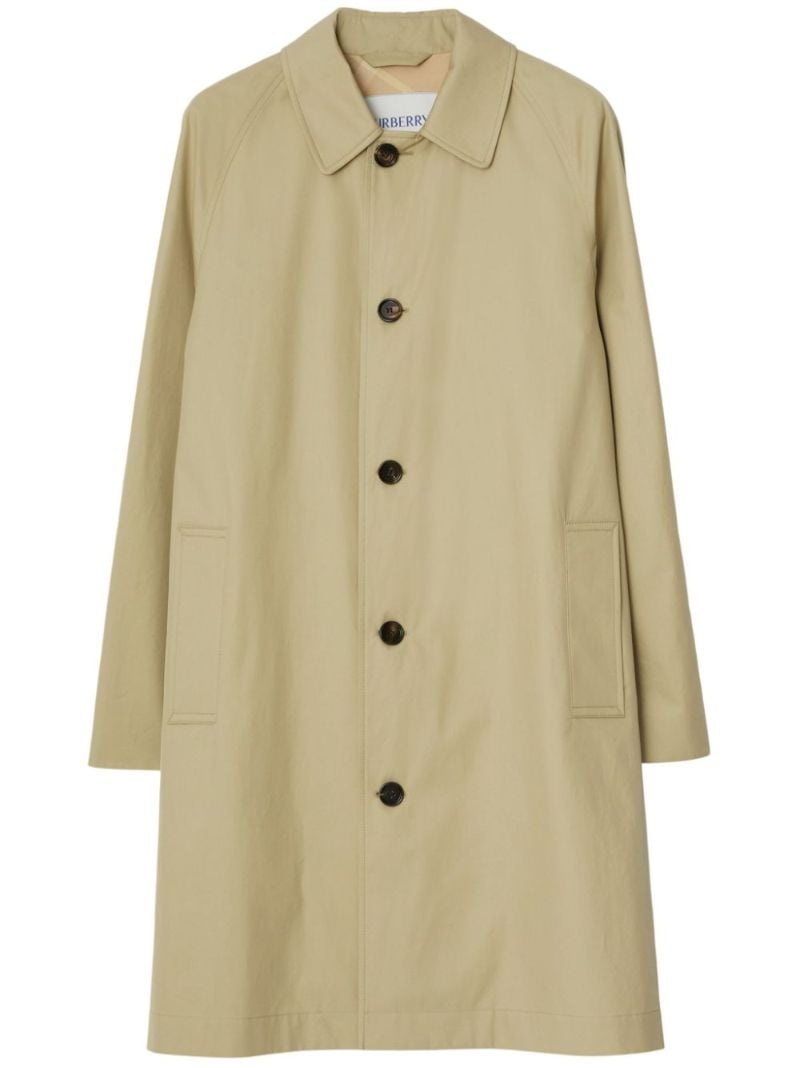 Neutral Single-breasted Gabardine Coat