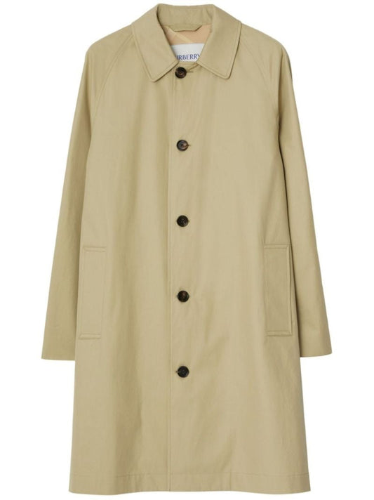 Neutral Single-breasted Gabardine Coat