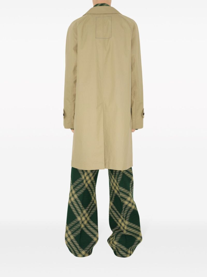 Neutral Single-breasted Gabardine Coat